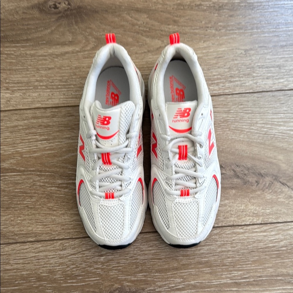 New Balance 530 White and Orange Running Shoes